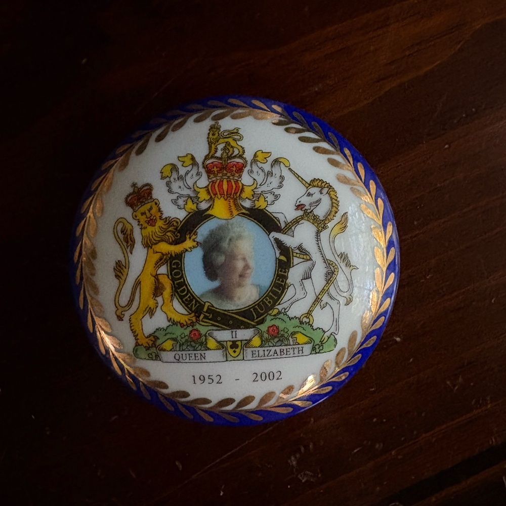 Valentina Golden Jubilee Commemorative Plate - Blue, Gold, White